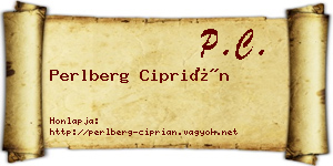 Perlberg Ciprián névjegykártya